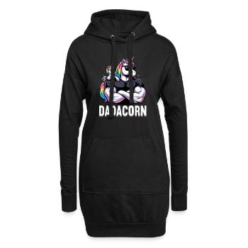 Dadacorn Einhorn Papa Papa Vatertag Tochter - Hoodie-Kleid - Schwarz - Vorne