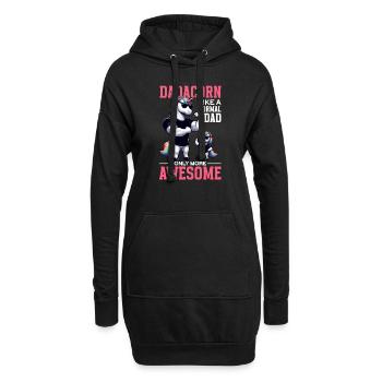 Dadacorn Einhorn Papa Papa Vatertag Tochter - Hoodie-Kleid - Schwarz - Vorne