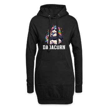 Dadacorn Einhorn Papa Papa Vatertag Tochter - Hoodie-Kleid - Schwarz - Vorne