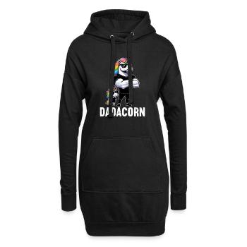 Dadacorn Einhorn Papa Papa Vatertag Tochter - Hoodie-Kleid - Schwarz - Vorne