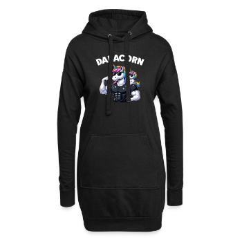 Dadacorn Einhorn Papa Papa Vatertag Tochter - Hoodie-Kleid - Schwarz - Vorne