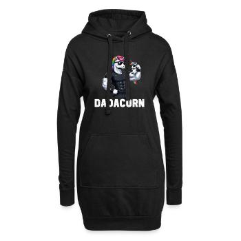 Dadacorn Einhorn Papa Papa Vatertag Tochter - Hoodie-Kleid - Schwarz - Vorne