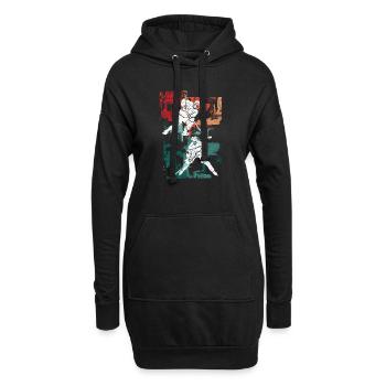 Joueur de hockey sur glace Fan de hockey Équipe de hockey sur glace - Sweat-shirt à capuche long Femme - noir - Devant