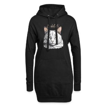 CAT Schlafi - Sweat-shirt à capuche long Femme - noir - Devant