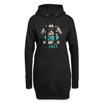 Pêcheur Je ne peux pas travailler aujourd’hui Mon bras est dans le plâtre - Sweat-shirt à capuche long Femme - noir - Devant