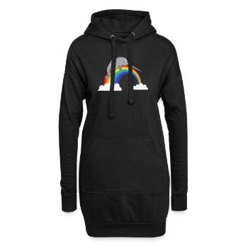NarvalRainbow LGBTQ Drôle Baleine Gros Poisson Océan - Sweat-shirt à capuche long Femme - noir - Devant