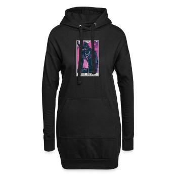 Cartes de tarot Carte de tarot Le diable Le diable - Sweat-shirt à capuche long Femme - noir - Devant