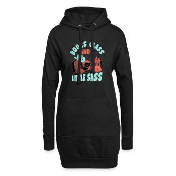 Des bottes, de la classe et un peu d’audace dans le pays de l’Ouest Mu - Sweat-shirt à capuche long Femme - noir - Devant