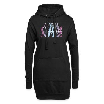 JE ME SENS CHEMNITZ - Sweat-shirt à capuche long Femme - noir - Devant