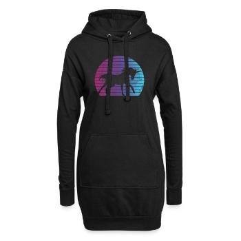 Einhorn -Retro -Einhorn Mythischer Kreatur Einhorn - Hoodie-Kleid - Schwarz - Vorne