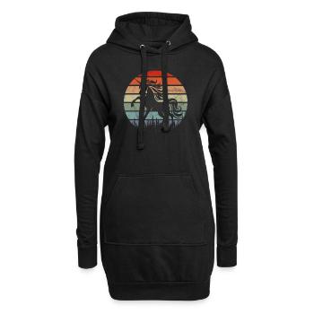 Einhorn -Retro -Einhorn Mythischer Kreatur Einhorn - Hoodie-Kleid - Schwarz - Vorne