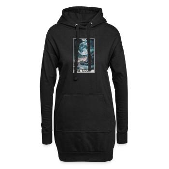 Tarotkarten Tarotkarte The Moon Der Mond - Hoodie-Kleid - Schwarz - Vorne