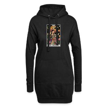 Tarotkarten Tarotkarte The Moon Der Mond - Hoodie-Kleid - Schwarz - Vorne