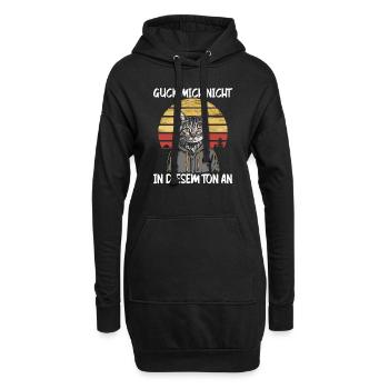 Lustiger Katzen Spruch Guck mich nicht in diesem - Hoodie-Kleid - Schwarz - Vorne