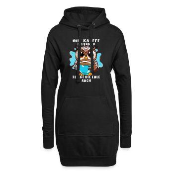 LE CAFÉ DANS L’ESTOMAC FAIT VOLER LE HIBOU - Sweat-shirt à capuche long Femme - noir - Devant