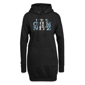 JE ME SENS CHEMNITZ - Sweat-shirt à capuche long Femme - noir - Devant
