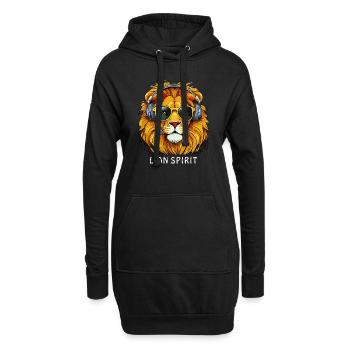 LION SPIRIT - Hoodie-Kleid - Schwarz - Vorne