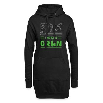 AIME LE NOIR ET PAS LE VERT - Sweat-shirt à capuche long Femme - noir - Devant