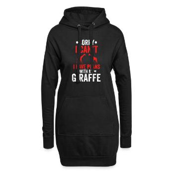 Tut mir leid, ich kann nicht, ich habe Pläne mit meinem Giraffentier - Hoodie-Kleid - Schwarz - Vorne