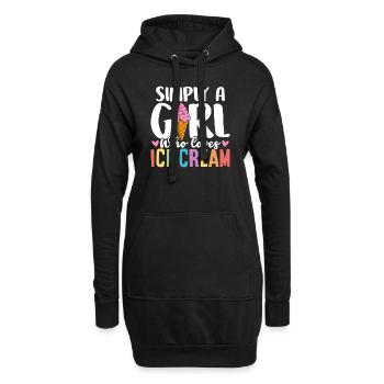 Ice Cream Girl Funny Gelato Dessert Glacé Été - Sweat-shirt à capuche long Femme - noir - Devant