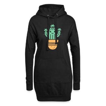 Kaktus - Hoodie-Kleid - Schwarz - Vorne