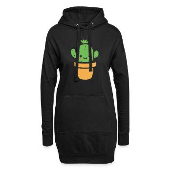 Cactus - Sweat-shirt à capuche long Femme - noir - Devant