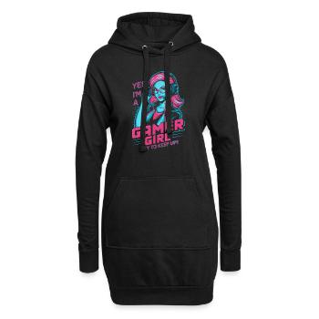 Gamer Girl - Sweat-shirt à capuche long Femme - noir - Devant