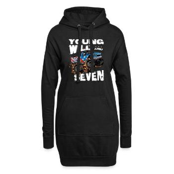 Monster Truck 7. Geburtstag Boy Party - Jung, - Hoodie-Kleid - Schwarz - Vorne
