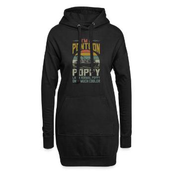 Bateau Ponton Poppy Apparel Drôle Fête des Pères - Sweat-shirt à capuche long Femme - noir - Devant