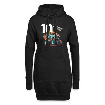 10. Geburtstag Jungs, 10 und bereit, Monster zu vernichten - Hoodie-Kleid - Schwarz - Vorne
