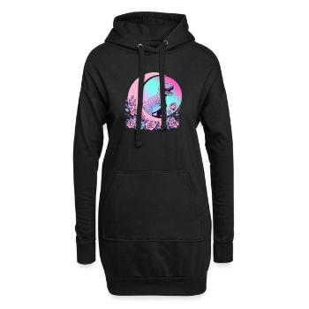 Pastel Goth T-Rex Kawaii Esthétique Creepy - Sweat-shirt à capuche long Femme - noir - Devant