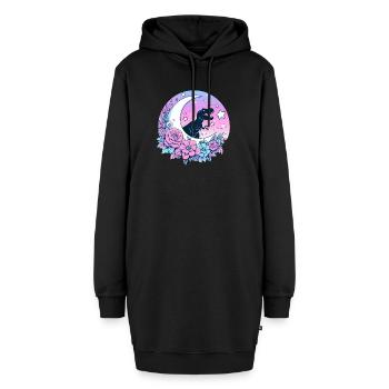 Pastel Goth T-Rex Kawaii Esthétique Creepy - Sweat-shirt à capuche long Femme - noir - Devant