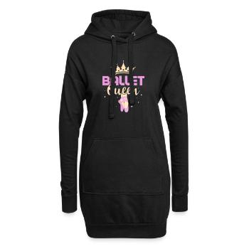 Ballet Queen Danse Femme Ballerine - Sweat-shirt à capuche long Femme - noir - Devant
