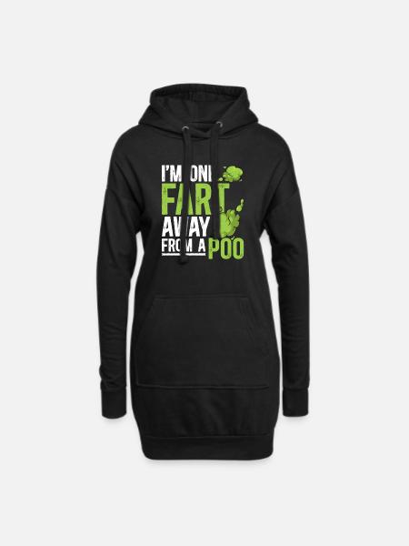 Furz Furzen Pupsen - Hoodie-Kleid - Schwarz