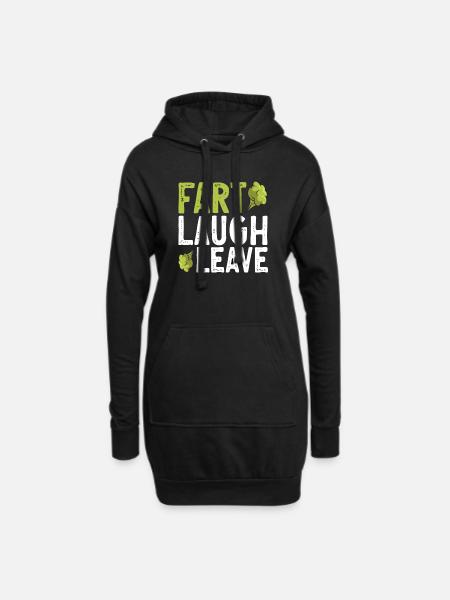 Furz Furzen Pupsen - Hoodie-Kleid - Schwarz