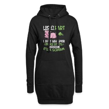 Furz Furzen Pupsen - Hoodie-Kleid - Schwarz - Vorne