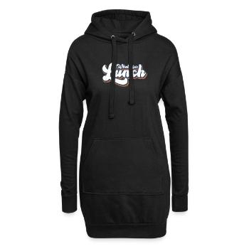 Was gibt es zum Mittagessen? - Hoodie-Kleid - Schwarz - Vorne