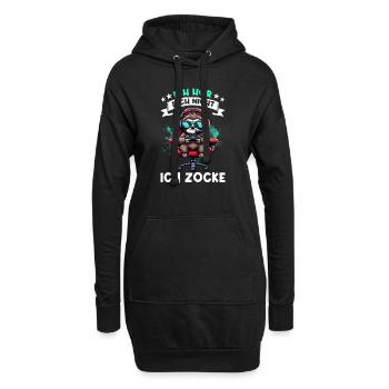Ich Kann Dich Nicht Hören Ich Zocke Faultier - Hoodie-Kleid - Schwarz - Vorne