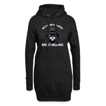 Je peux aussi être gentille ! Mais ça ne sert à rien ! Chat Drôle - Sweat-shirt à capuche long Femme - noir - Devant