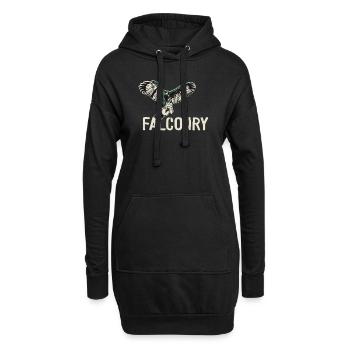Fauconnerie Oiseau Faucon Chasse Fauconnier - Sweat-shirt à capuche long Femme - noir - Devant