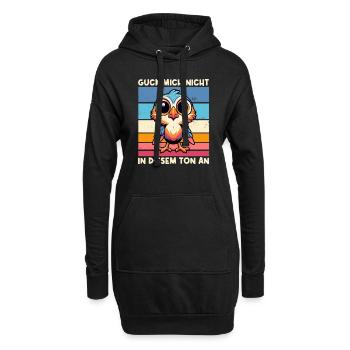Ne me regarde pas dans ce ton drôle d’oiseau - Sweat-shirt à capuche long Femme - noir - Devant