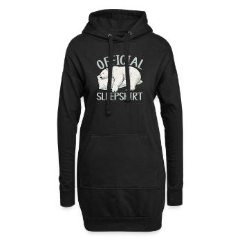 Eisbär Offizielles Schlafshirt Lustiges Eisbär - Hoodie-Kleid - Schwarz - Vorne