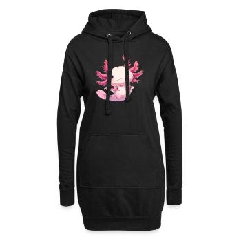 Axolotl - Sweat-shirt à capuche long Femme - noir - Devant