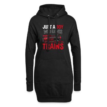 Train à vapeur Conducteur de train Locomotive Train - Sweat-shirt à capuche long Femme - noir - Devant
