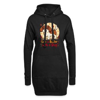DAS LEBEN MIT EINEM HUND IST BESSER - Hoodie-Kleid - Schwarz - Vorne