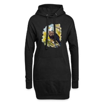 Pygargue à tête blanche Weißkopfseeadler - Sweat-shirt à capuche long Femme - noir - Devant