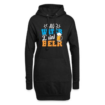 Save Water Drink Beer - Hoodie-Kleid - Schwarz - Vorne