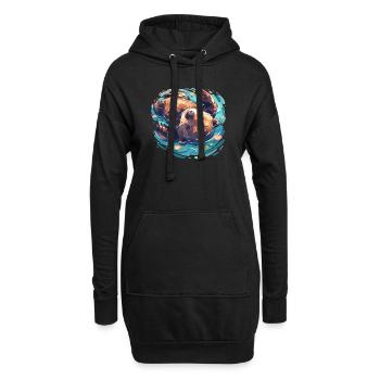 Beaver Biber - Sweat-shirt à capuche long Femme - noir - Devant
