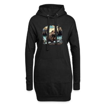 Beaver Biber - Sweat-shirt à capuche long Femme - noir - Devant