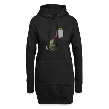 Froschzunge, die nach Kaulquappe in Ihrer Tasche greift - Hoodie-Kleid - Schwarz - Vorne